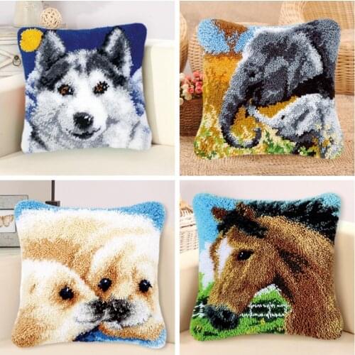 Knooppakket Latch Hook Kits DIY Woolens Animals Pastoral Cartoon Series Cross Stitch Pillows Quality Fashion Do It Yourself Gift