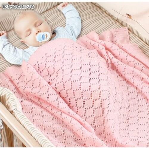 Newborn Baby Blankets Summer Breathable Cotton Muslin Crochet Knitted Baby Blanket Swaddle Wrap Bedding Sofa Stroller blanket