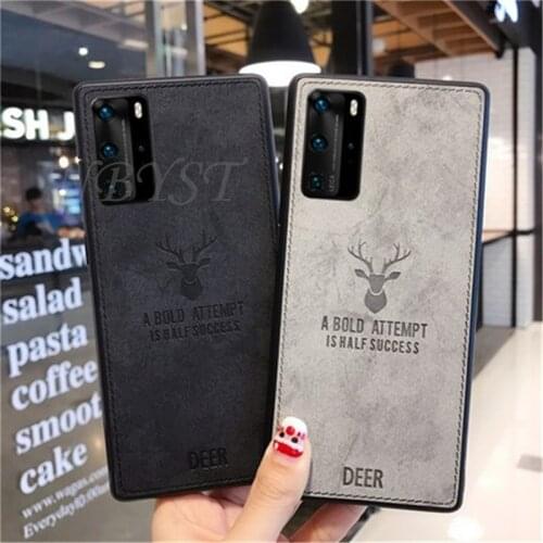 Deer Fabric Texture Shockproof Case For Huawei P40 Lite E 5G P30 Pro New Edition P Smart Z Pro 2021 2020 Soft Silicon Back Cover