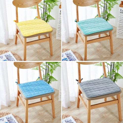 Modern Velvet Quilted Seat Cushion Office Chair Car Cushion Solid Color Short Plush Comfortable Thicken Anti-slip Seat Cushion