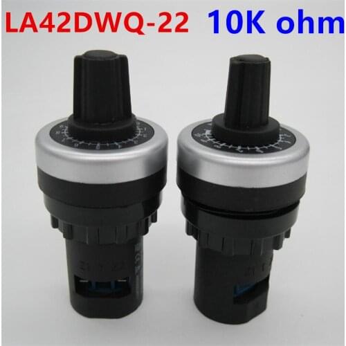 LA42DWQ-22 10K Ohm 22mm Diameter Variable Speed Drive Potentiometer vsd pot Converter Governor Inverter Resistance Switch 10K