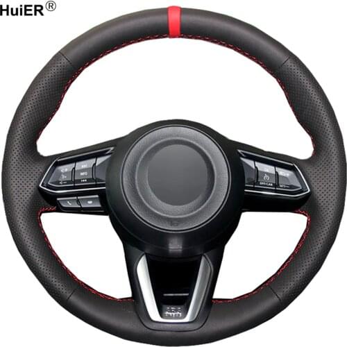 Hand Sewing Car Steering Wheel Cover For Mazda 3 Axela 2017 2018 2019 For Mazda 6 Atenza 2017 - 2019 CX-3 2018-2019 CX-9 CX-5