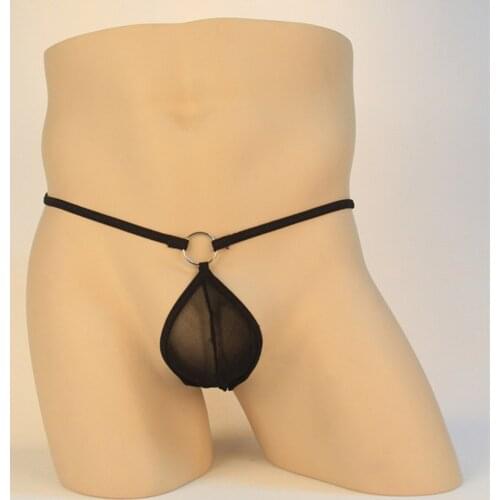 Cosplay Men Sexy Metal Ring Bdsm Transparent Mesh Underwear Seduction Thong Erotic Seductively Flexible Intimates Accessories