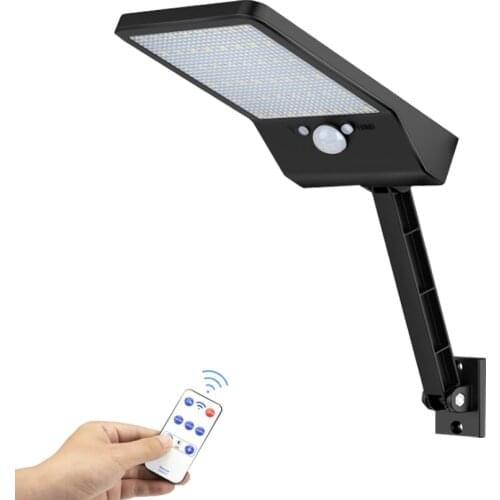 Led Solar-fence-Wall-Light Garden-flood-Lamp Outdoor Pir-Motion-Sensor Remote-Control IP65 Waterproof&3