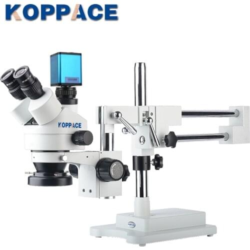 KOPPACE 3.5X-90X Trinocular Stereo Microscope HDMI HD AutoFocus Industrial Microscope Camera Can Take Pictures and Videos