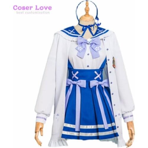 Virtual YouTuber Vtuber Minato Aqua Sailor Suit Cosplay Costume Carnival Halloween Costume