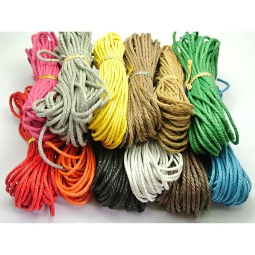 12 Strands Waxed Twisted Waxed Cotton Cord String Thread Line 2mm X10Meters