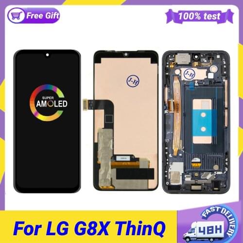 6.4" For LG G8X ThinQ LCD Display Touch Screen Digitizer Assembly Replacement Accessory For LG LMG850EMW With Frame