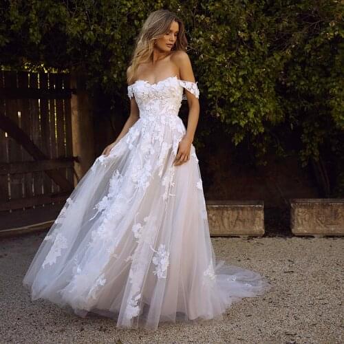 Vestidos De Novia Off the Shoulder Wedding Dress with Detachable Sleeves Trouwjurk Backless Elegant Robe De Mariee Bridal Gowns