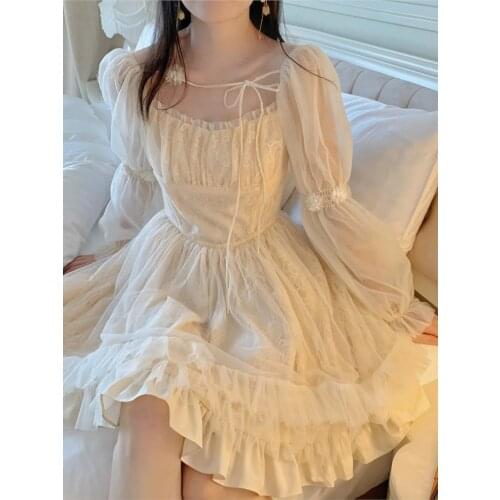 Summer Vintage Fairy Dress Women Patchwork Lace-up Mini Evening Party Dress Female Y2k Sweet Princess Bodycon Dress 2021 Wedding