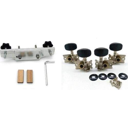 1 Set Tuning Pegs Tuners Machine Heads 2R 2L & 1X Metal Guitar Bridge Clamp Stainless Steel Guitar Bridge Bonding Tool