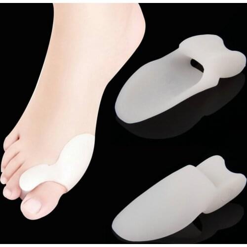 1 pair toe separator genuine hallux valgus bicyclic thumb orthopedic braces to correct orthotics daily silicone toe big bone