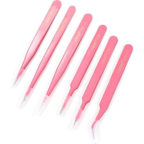 1pcs Anti-Static Excellent Quality Tweezers Bend Long nose Cross Tweezers For intersperse Beads Jewerly Tools Sewing Accessories