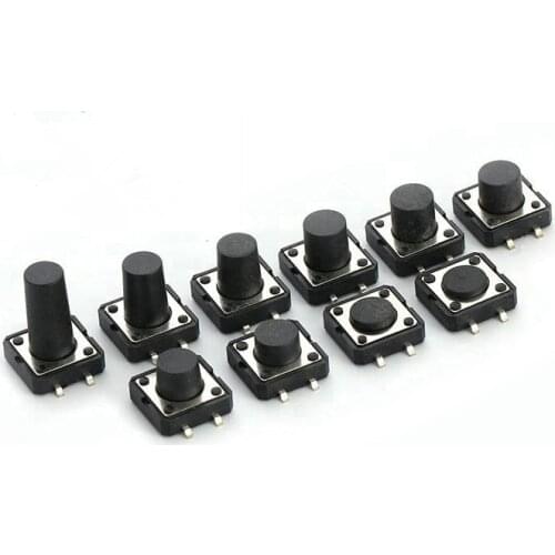 20PCS PCB Tactile Tact Push Button Switch SMD 4pin Micro switch 12*12*4.3/5/6/7/8/9/10/11/12 MM 12x12x4.3MM 12x12x5MM 12x12x6MM