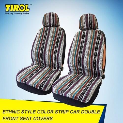4PCS Car Seat Cover Pink/Grey Auto Covers Ethnic Style Front Seat Covers Universal Car Covers Seat Decoration Covers For Car SUV