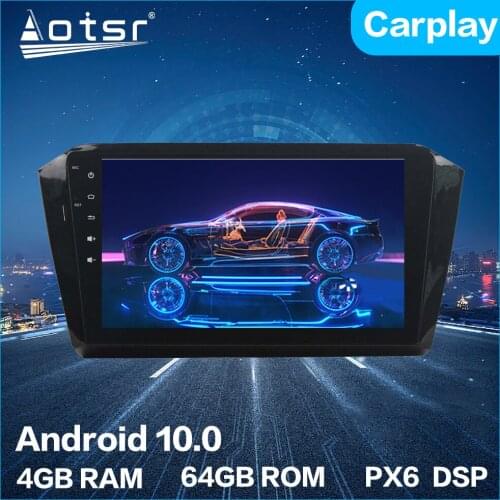 Aotsr Android 10.0 4+64GB Car Radio Player GPS Navigation Car Stereo Multimedia Unit For Volkswagen VW Magotan 2016+ DSP Carplay
