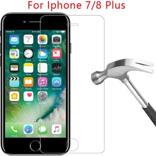 Case for iphone 7 8 plus cover tempered glass screen protector on i phone 7plus 8plus iphone7 iphone8 coque protective i7 i8 bag