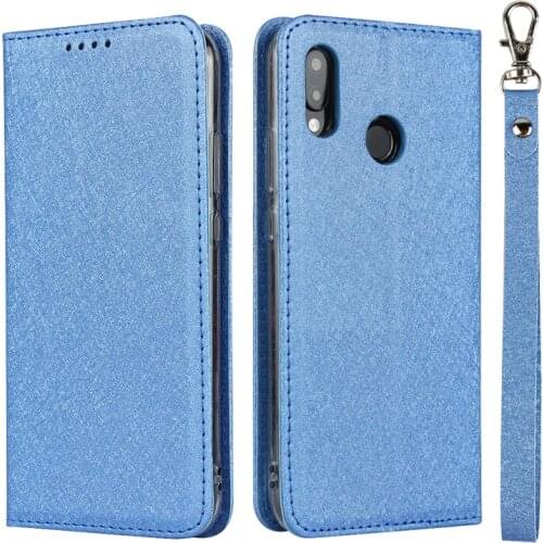 Silk Pattern PU Leather Case For Huawei P20 Lite Flip Stand Wallet Cover For Huawei P20Lite Card Pockets Lanyard cases