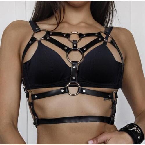 CKMORLS Erotic Lingerie BDSM Bandage Leather Harness Women Punk Sexy Lingerie Belt Bondage Garter Belt Sexy Body Chest Harness