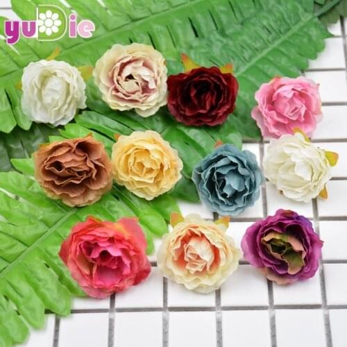 10pcs Artificial Flowers Silk flower European Fall Vivid Peony Fake Leaf Wedding Home Party Decoration Peony Chrismas Gift