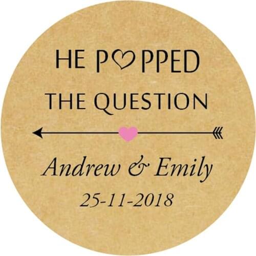 DouxArt 100PCS 4CM Stickers Customized Wedding, Poped Marriage Communion Labels Favors Gifts Package Seals - Add Names & Date