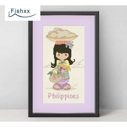 Fishxx Canvas Cross-Stitch Patterns Kits H210 Fair Return Paintings on Needlework Lovely Sets Embroidery 100% Egyptian Cotton