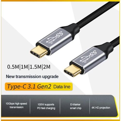 100W USB C to USB Type C Cable USBC PD 5A Fast Charger Cord USB-C Type-C Cable for Samsung S20 MacBook iPad Huawei Xiaomi