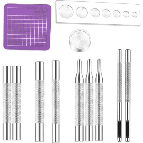 KAOBUY 11 PCS Snap Rivet Fastener Buttons Installation Tool Kit For Leather, Clothes, Jackets, Jeans Wears, Bracelets, Bags