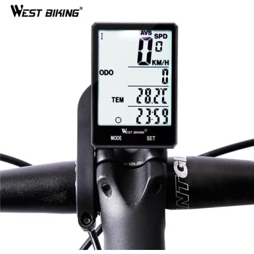 West Biking Wireless Bike Computer Speedometer Odometer Rainproof Bike Measurable Temperature Stopwatch Cycling Bicycle Computer