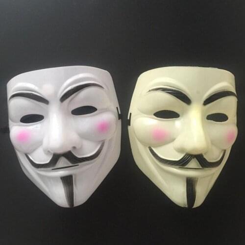 Vendetta Mask Anonymous Mask of Guy Fawkes Halloween Fancy Dress Costume White Yellow
