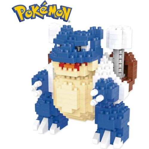 689PCS+ Pokemon Blastoise 3D Cartoon Model Assembly Mini Building Blocks DIY Micro Brick Figures Toys For Kid Birthday Gift 6027