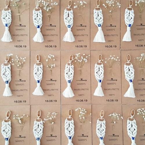 Miwens Blue Eye Beads Macrame Tassel KeyChains For Women Handmade Weave Fiberlove Key Chians Holder Keyring Bag Hanging Jewelry