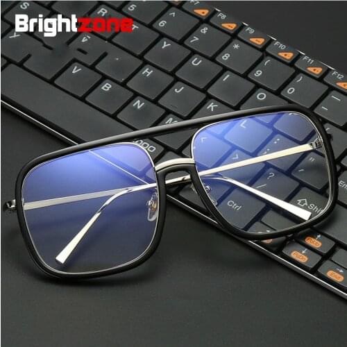 Brightzone New Anti- Blue Light Clear Ladies Glasses Men Optical Spectacle Frame Personality Male Ma'am Square Eyeglass Frames