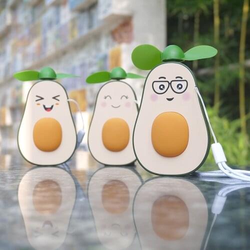 2020 New Avocado Cute Fun Fan Student Fan USB Handheld Charging Fan Cartoon Student Summer Home Essentials Fan