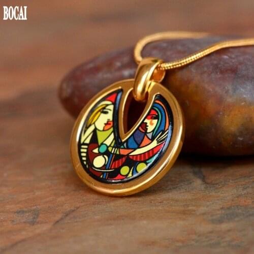 2020 New Pendant for woman Picasso-Series Enamel Color Jewelry Fashion Enamel Color Drop Hole Necklace Woman Pendant with Chain
