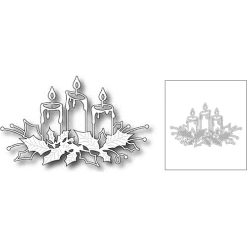 2020 New Christmas Decoration Candle Metal Cutting Dies For DIY Cut Paper Craft Making Greeting Card Album Scrapbooking No Stamp