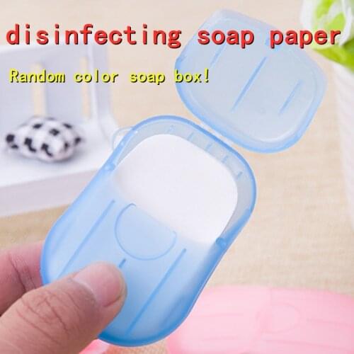 20/60/100PCS Disposable Soap Paper Clean Scented Slice Foaming Box Mini Paper Soap For indoor/Travel Use Cleaning Paper Portable