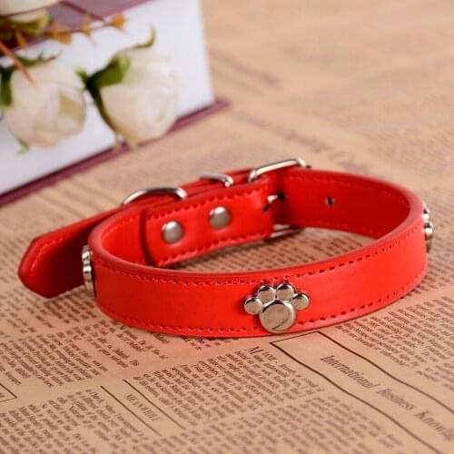 Pu Leather Paw Cut Puppy Collars Adjustable Necklace Studs Pet Cat Dog Collars S M L For Small Medium Dogs