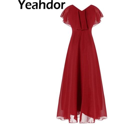 Flower Girls Dresses V Neck A-line Chiffon Dresses for Wedding Birthday Party Costume Girl Children Summer Dress Kids Vestidos