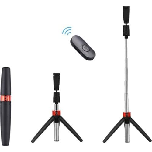 Portable Mini Selfie Stick Wireless Remote Control Foldable Bluetooth Lipstick All-In-One Mobile Phone Live Tripod Stand