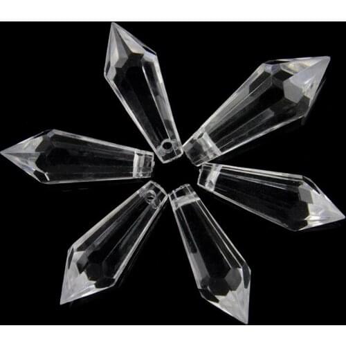 Transparent Color Acrylic U Drop Pendant 38mm Feng Shui Icicle Prism Parts For Chandelier Suspension