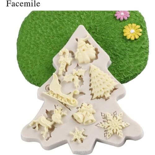 Christmas decoration tools Santa Christmas tree fudge chocolate silicone mold DIY baking Christmas snowman cake decorating tools