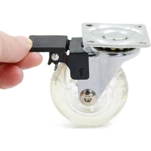 With brake 2 inch mute casters, furniture pulley, industrial caster, flat with brake wheel, bearing wheel wheel. 2pcs/lot