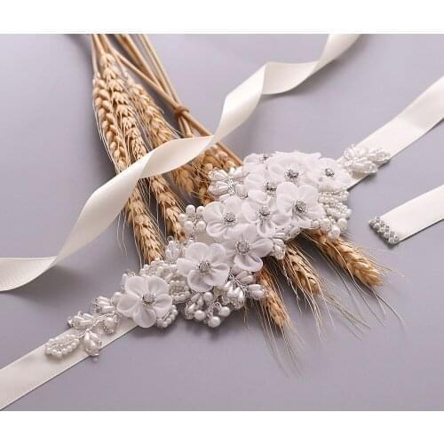 Pearls Wedding Sashes Belt Waistband Bridal Belts Pearl Sash Beaded Bride Dresses Accessories Princess belt Sashes