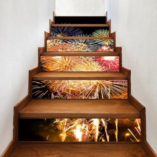 DIY Stair Sticker Fireworks Self Adhesive Colorful Cute Decal Home Decor Paper for Living Room PVC Waterproof 3D Print Photo Art