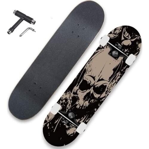 Skateboards Complete 31" Skateboard Double Kick Concave 7 Layer Canadian Maple Standard Skateboards for Beginners Youth Kids
