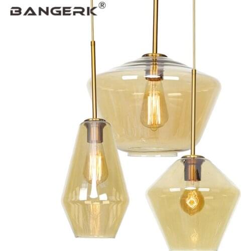 Nordic Modern Glass Pendant Lamp LED Edison Loft Decor Hanging Lights Dining Room Bedroom Home Lighting Hanglamp Droplight