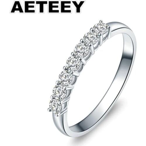 Sterling Silver Moissanite Ring Jewelry 0.7Ct VVS1 Half Eternity Band Moissanite Diamond Wedding Ring For Women JA-03