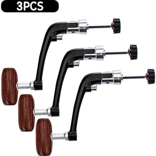 3PCS Rotary Fishing Spinning Reel Handle Foldable Non-slip Fishing Reel Grip Wooden Knob Fishing Reel Handle Fish Accessories