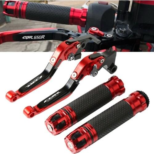 Motorcycle Brake Clutch Lever Extendable+Handle Grips Handlebar For HONDA CBR650R CB650R CBR650 R CBR 650R CBR 650 R 2018 2020